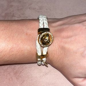 Henri Bendel white leather bracelet